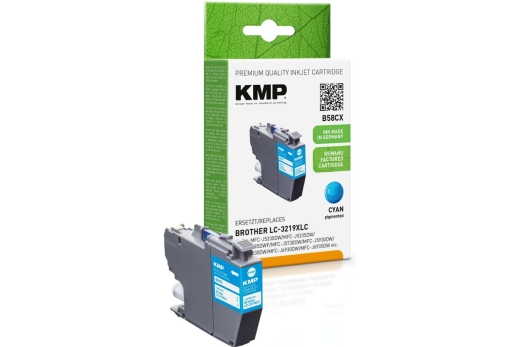 KMP Patrone Brother LC3219XLC cyan 1500 S. B58CX refilled