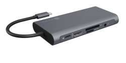 Dockingstation IcyBox USB-C -> USB3.0/HDMI/VGA/LAN/SD/mSD/