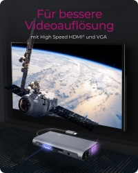Dockingstation IcyBox USB-C -> USB3.0/HDMI/VGA/LAN/SD/mSD/