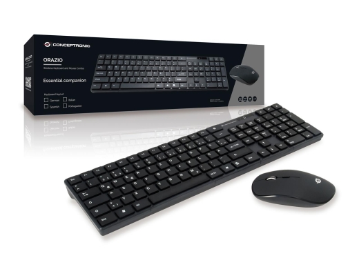 CONCEPTRONIC Wireless Tastatur +Maus Layout DE schwarz