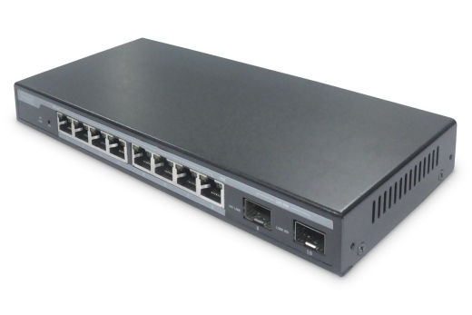 DIGITUS Switch 8-Port Gigabit 86W PoE + 2 SFP Ports schwarz
