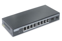 DIGITUS Switch 8-Port Gigabit 86W PoE + 2 SFP Ports schwarz
