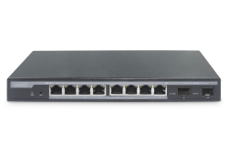DIGITUS Switch 8-Port Gigabit 86W PoE + 2 SFP Ports schwarz