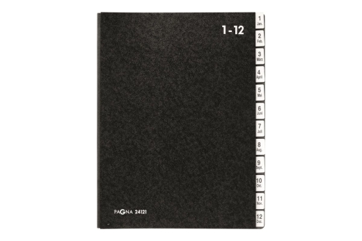 PAGNA Pultordner Classic 12 Fächer 1-12/Jan-Dez schwarz