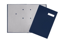 PAGNA Unterschriftsmappe Stoffeinband 20 Fächer blau