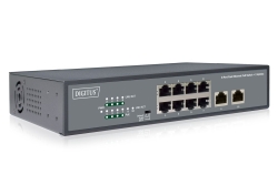 DIGITUS Switch 8-Port 10/100 120W PoE Unmanaged schwarz