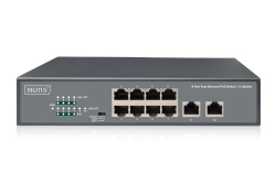 DIGITUS Switch 8-Port 10/100 120W PoE Unmanaged schwarz