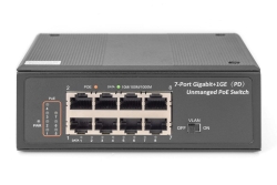 DIGITUS Switch Ind. 7-Port Gigabit 30W PoE Unmanaged schwar