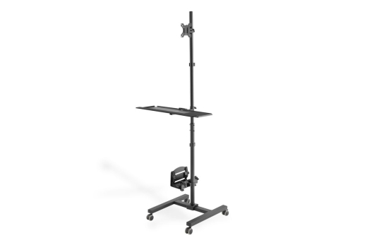 DIGITUS Arbeitsplatz rollbar, Sitz/Steh, 1xTFT,PC,TAS schwa.