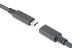 DIGITUS USB 2.0 Verlängerungskabel Typ C -C St/Bu 1.5m, sw