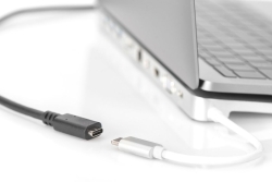 DIGITUS USB 2.0 Verlängerungskabel Typ C -C St/Bu 2.0m, sw
