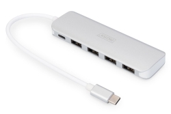DIGITUS USB-C-Hub 4-Port 3.0->4xA3.0 1xC-PD...