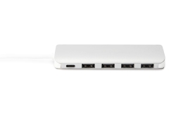 DIGITUS USB-C-Hub 4-Port 3.0->4xA3.0 1xC-PD intgr.Kabel wei