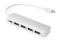 DIGITUS USB-C-Hub 4-Port 3.0->4xA3.0 1xC-PD intgr.Kabel wei