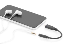 DIGITUS USB C Audio Adapterkabel Typ C -Klinke St/Bu 0,2m,sw