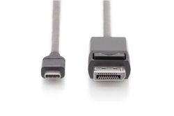 DIGITUS USB C Adapterkabel Typ C -DP 32,4GB St/St 2.0m, sw