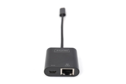 DIGITUS USB Type-C Gigabit Ethernet Adapter, PD Unterstüt.