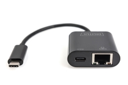 DIGITUS USB Type-C Gigabit Ethernet Adapter, PD Unterstüt.