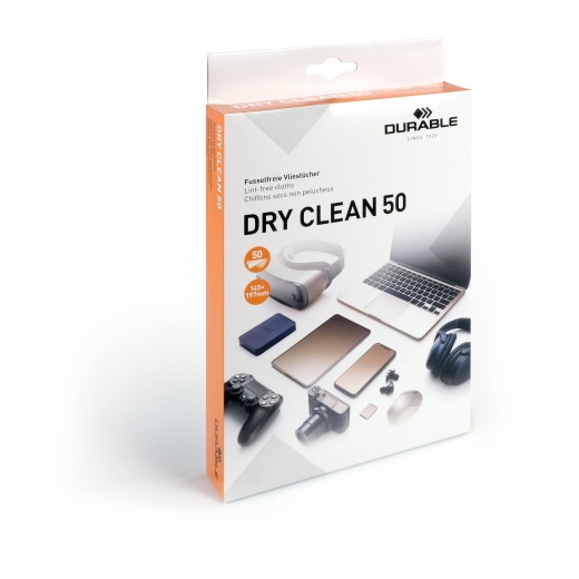 DURABLE DRY CLEAN 50 Reinigungstücher 50 Stück weiß