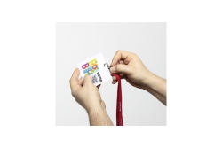 DURABLE VISITOR BADGE Namesschilder mit EURO-Lochung 100Stk