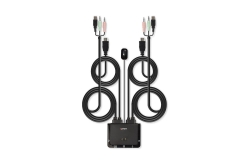 LINDY 2 Port HDMI 2.0 18G, USB 2.0 KVM Switch mit Audio