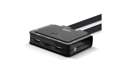 LINDY 2 Port HDMI 2.0 18G, USB 2.0 KVM Switch mit Audio