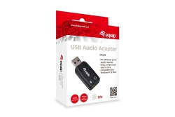 Equip Adapter USB-A-> 2x3.5mm St/Bu schwarz