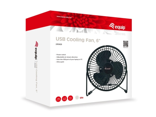 Equip 6 Tischventilator USB Ultra Quiet 15cm 1.50m schwarz