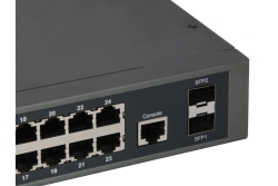 LevelOne PoE+Switch 24xGE PoE/2xSFP 370W 19WebSmart managed