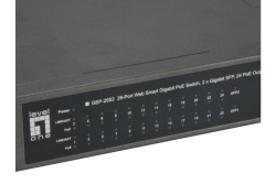 LevelOne PoE+Switch 24xGE PoE/2xSFP 370W 19WebSmart managed