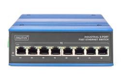 DIGITUS Switch Ind. 8-Port 10/100 Unmanaged blau