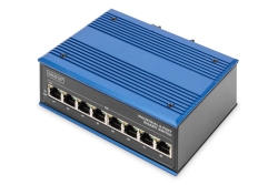 DIGITUS Switch Ind. 8-Port Gigabit Unmanaged blau