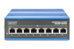 DIGITUS Switch Ind. 8-Port Gigabit Unmanaged blau