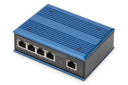 DIGITUS Switch Ind. 4-Port Gigabit 30W PoE Unmanaged blau
