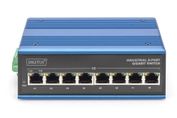 DIGITUS Switch Ind. 8-Port Gigabit 30W PoE Unmanaged blau