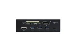 Logilink USB HUB 3.0 mit 6-fach Kartenleser schwarz