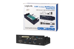 Logilink USB HUB 3.0 mit 6-fach Kartenleser schwarz