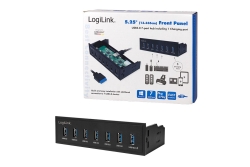 Logilink USB HUB 3.0, 7-Port, 5,25 intern + Schnelladeport