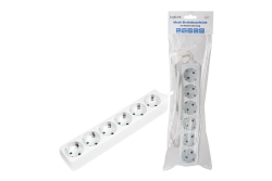 Logilink Steckdosenleiste 6-fach mit Schutzkontakt , weiß