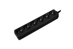 Logilink Steckdosenleiste 6-fach mit Schutzkontakt , schw.