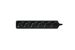 Logilink Steckdosenleiste 6-fach mit Schutzkontakt , schw.