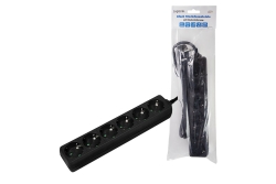 Logilink Steckdosenleiste 6-fach mit Schutzkontakt , schw.