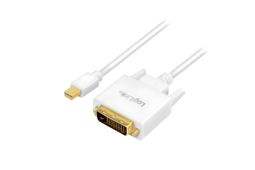 Logilink Mini DisplayPort-Kabel DP 1.2 zu DVI, weiß 1,8m