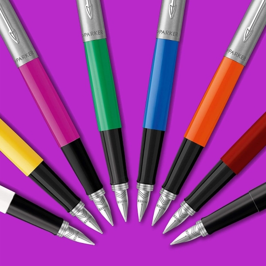 Parker Jotter Originals Füller | Klassisches Schwarz | Füllfederhalter Mittlere Spitze | blaue Tinte