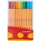 Fineliner point 88® Etui ColorParade - 20er Tischset in rot/orange- mit 20 verschiedenen Farben