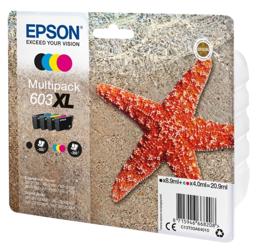 Patrone Epson 603 4er-Pack black + color XL T03A6