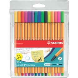 Fineliner point 88® Etui - 15er Pack - mit 15...
