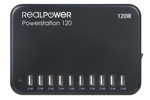 RealPower Ladestation Power Station 120 120W 10xUSB-A