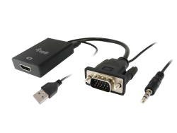 Equip Adapter HD15->HDMI-A/3.5mm/USB-A St/Bu +Audio...