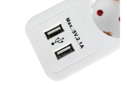 Equip Steckdosenleiste 5xSchuko/2xUSBA+Switch->St.90°CL ÜSS